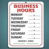 Business Hours Sign