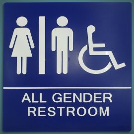 8"x8" All Gender Wheel Chair Restroom ADA Sign