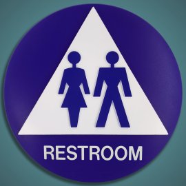 12" Unisex Restroom ADA Sign