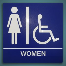 Women with Wheel Chair ADA Sign