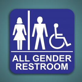 8"X8" All Gender Wheelchair Restroom ADA Sign