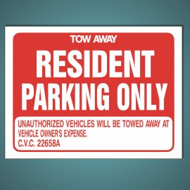 Resident Parking Only - Aluminum Sign