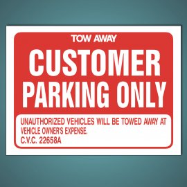 Customer Parking Only - Aluminum Sign