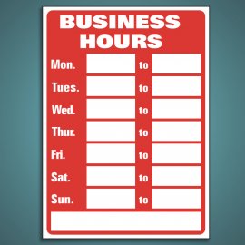 Economical Business Hours Open Sign
