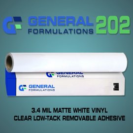 General Formulations ® 202 Matte White Removable Vinyl