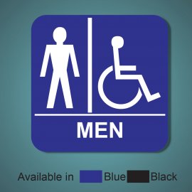 Men w/ Wheel Chair ADA Sign